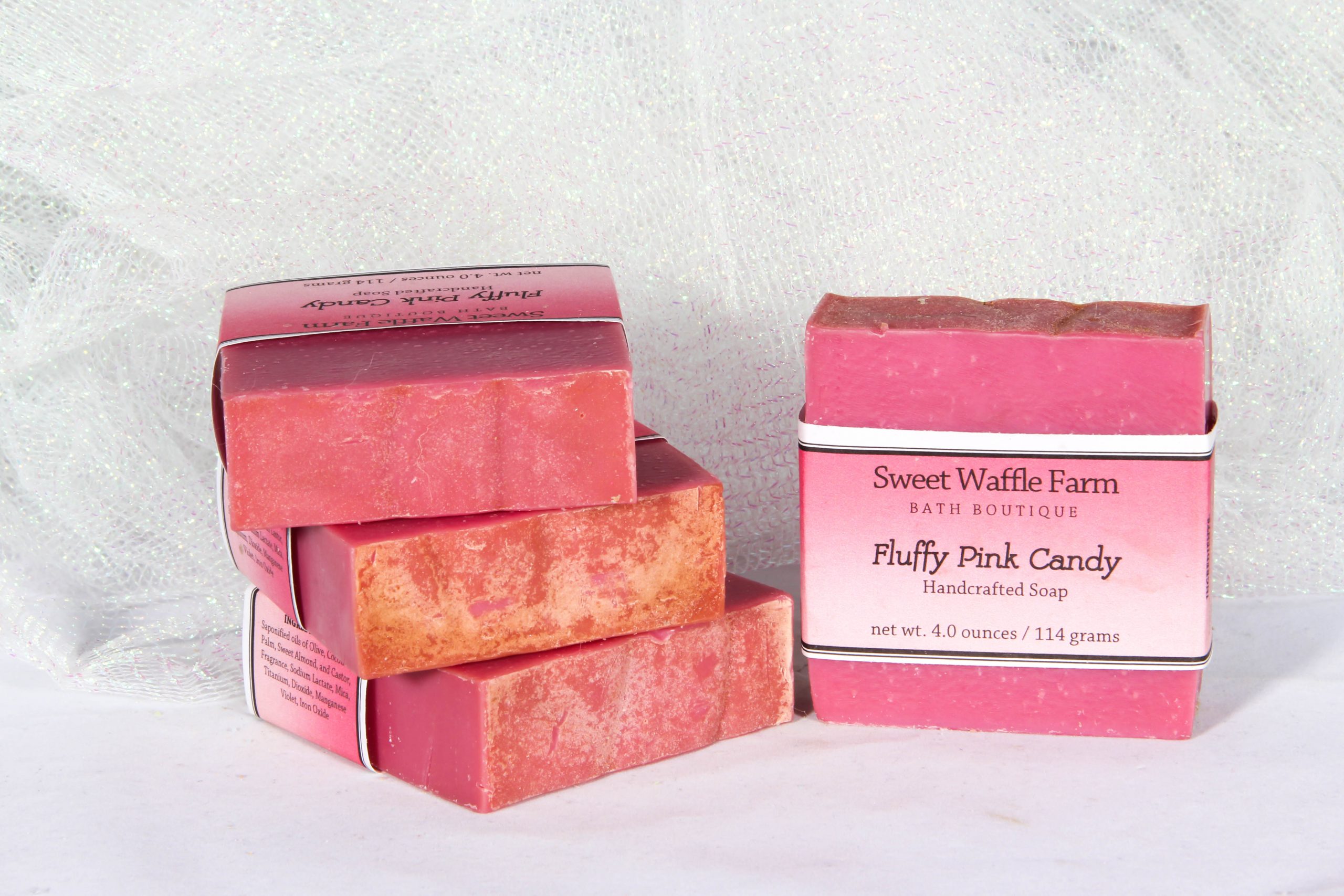 Fluffy Pink Candy – Luxury Soap – Sweet Waffle Farm